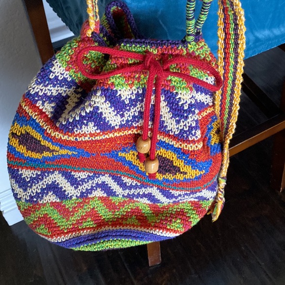 Boho style with vibrant colors and unique pattern purse - Picture 2 of 5